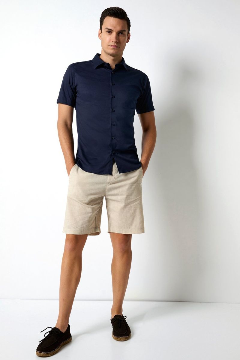 Desoto Short Sleeve Jersey Overhemd Navy