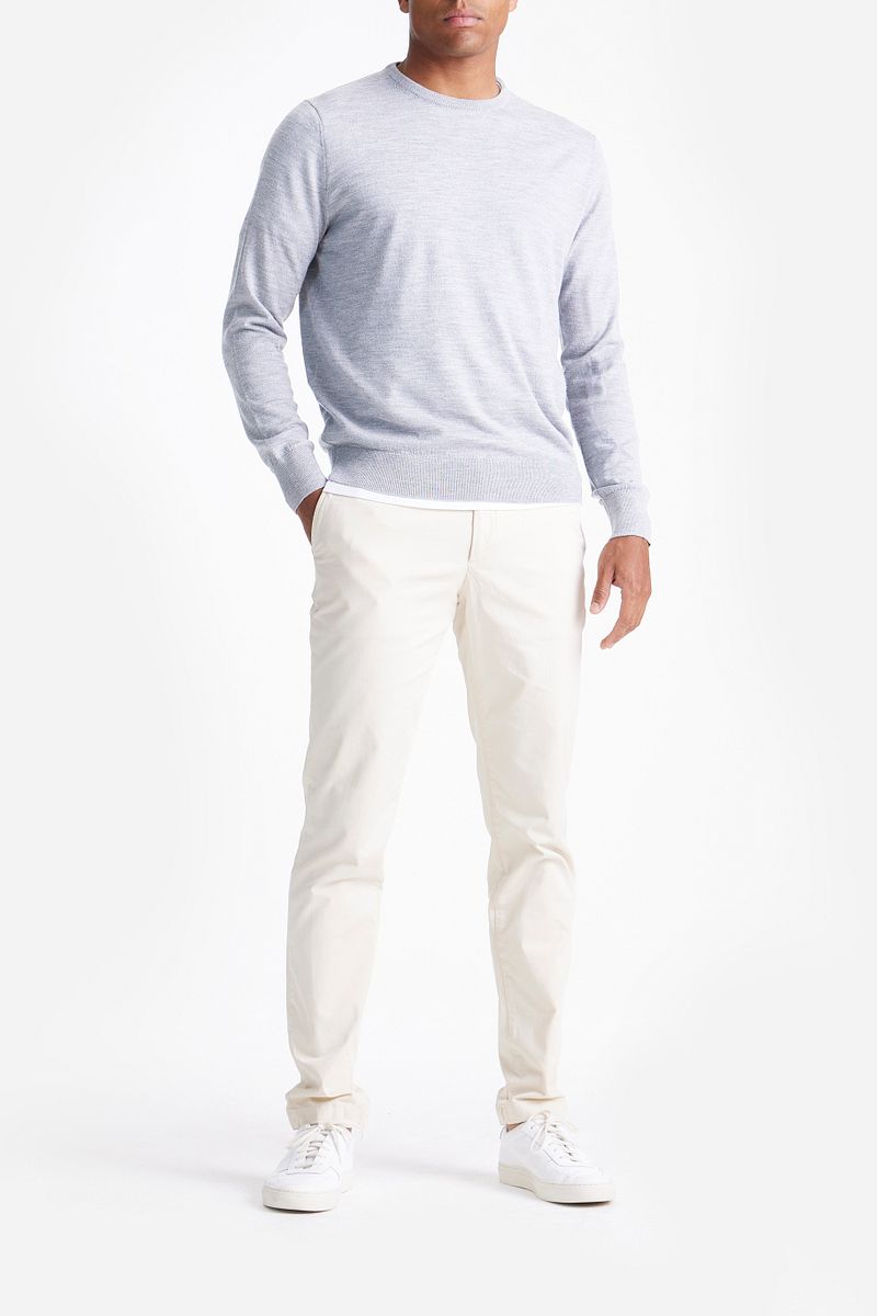 KING Essentials The John Pullover Merino Lichtgrijs
