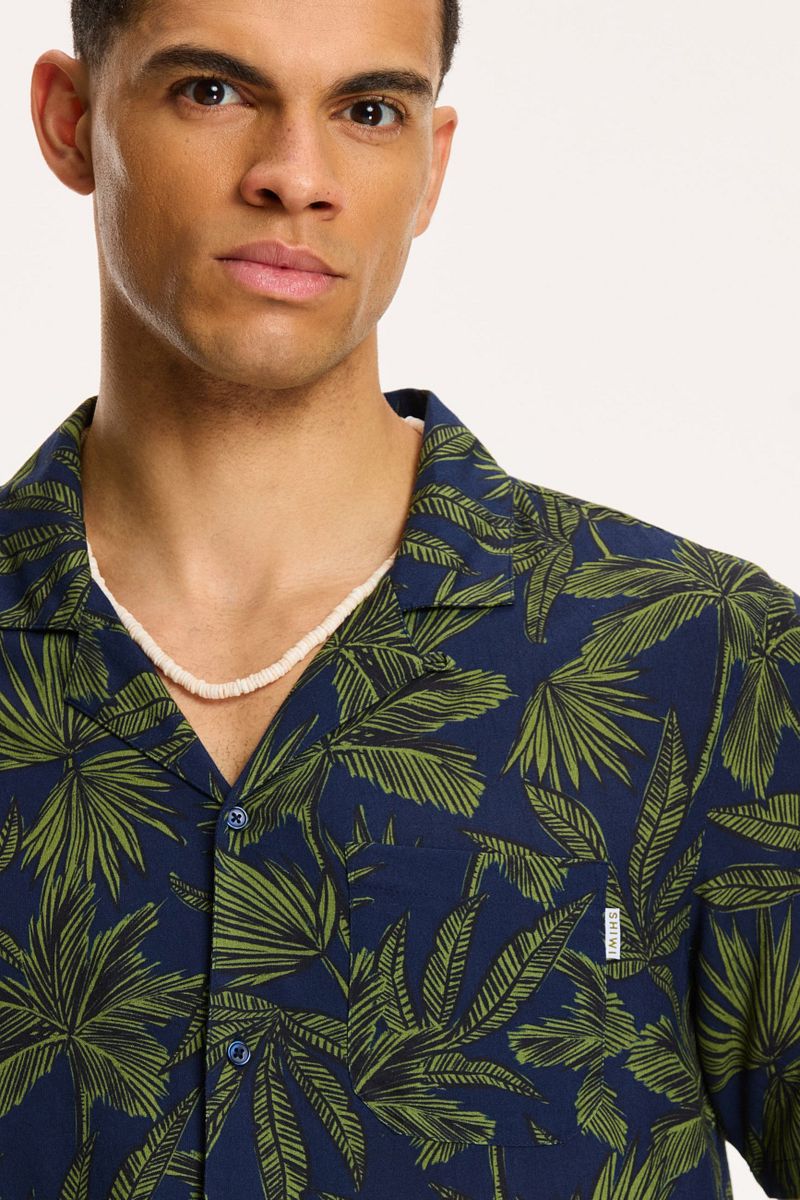 Shiwi Overhemd Palm Leaves Navy
