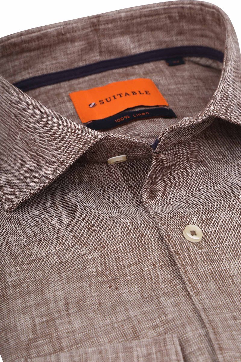Suitable Overhemd Linnen Taupe
