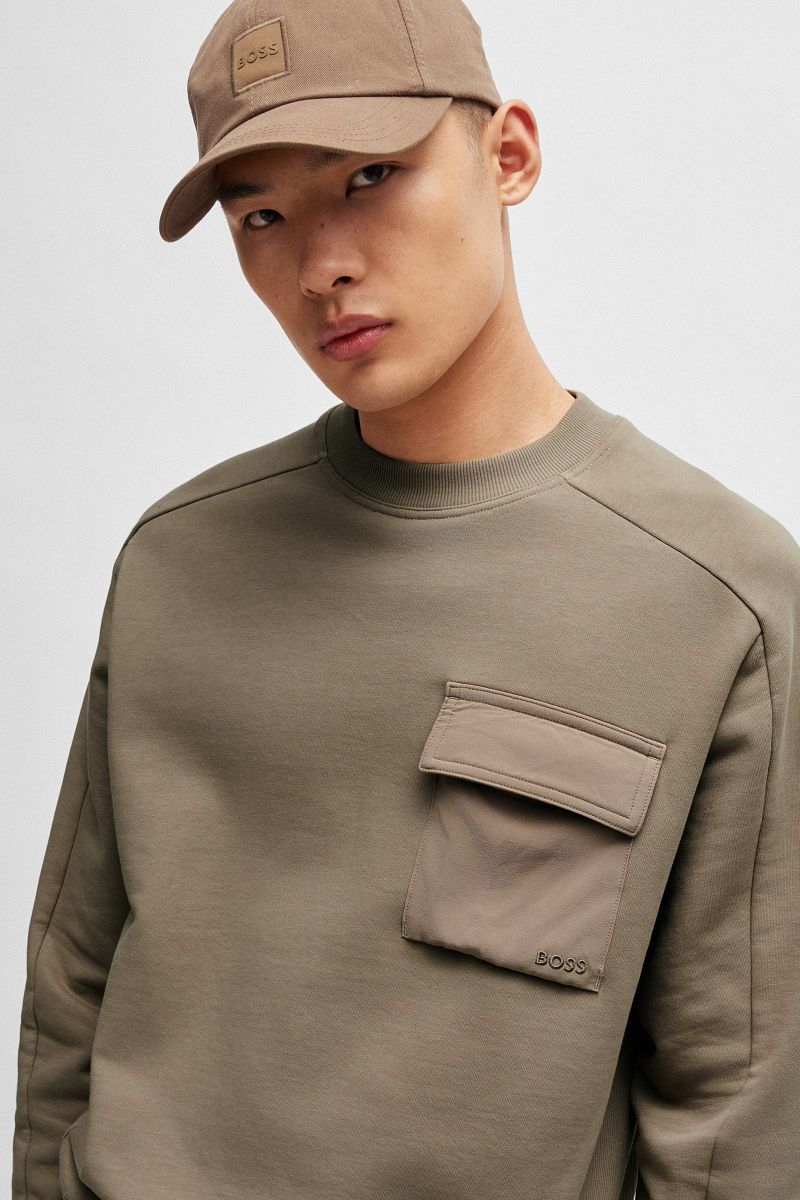 Boss Trui Pocket Cargo Lichtbruin