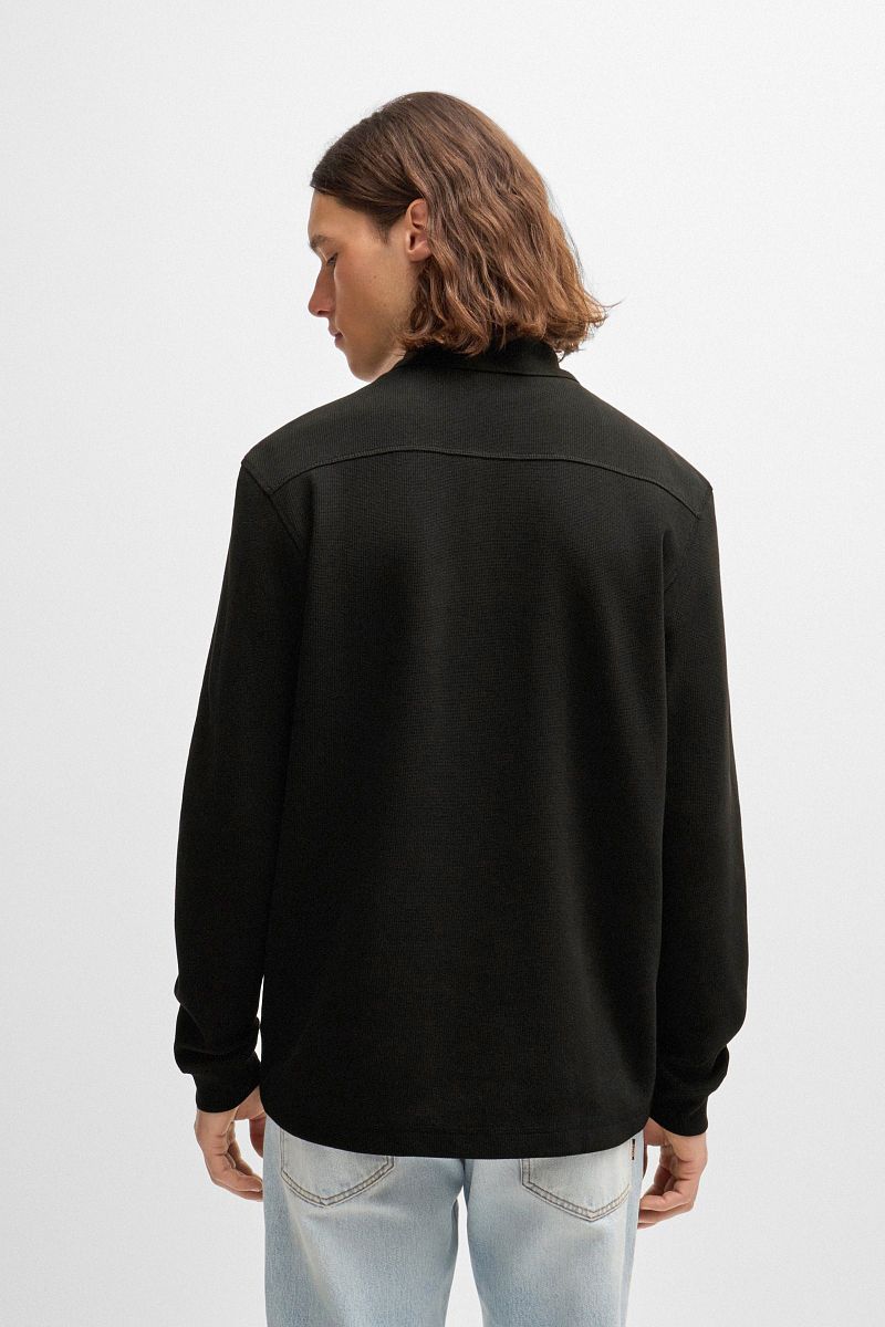 Boss Petempestolong Long Sleeve Polo Zwart