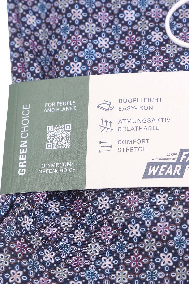 Olymp Level 5 Overhemd Print Blauw