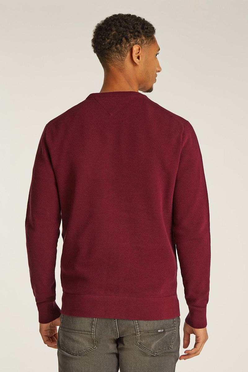 Tommy Hilfiger Structure Pullover Bordeaux Rot - Größe M günstig online kaufen