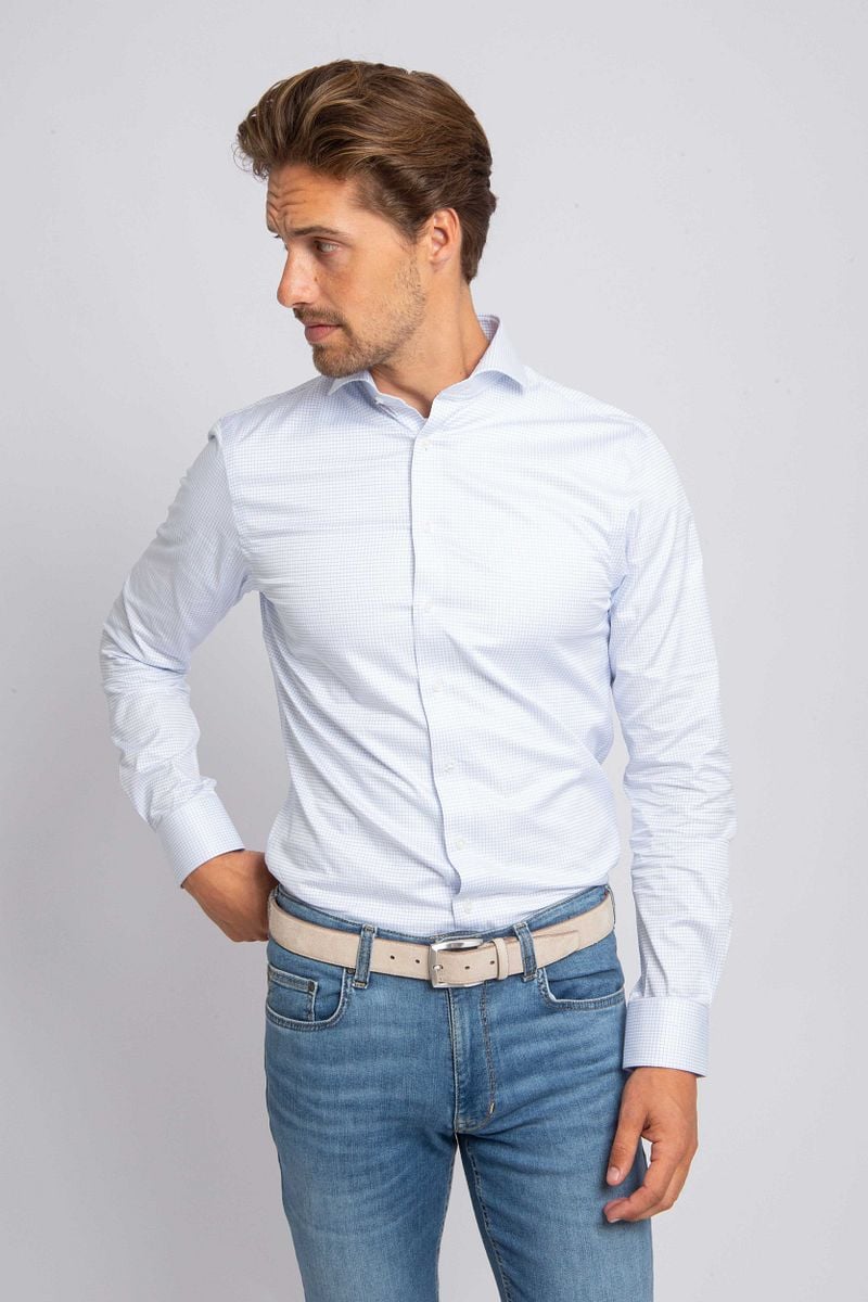 Suitable Shirt Stripe Light Blue Non Iron - Größe 43 günstig online kaufen