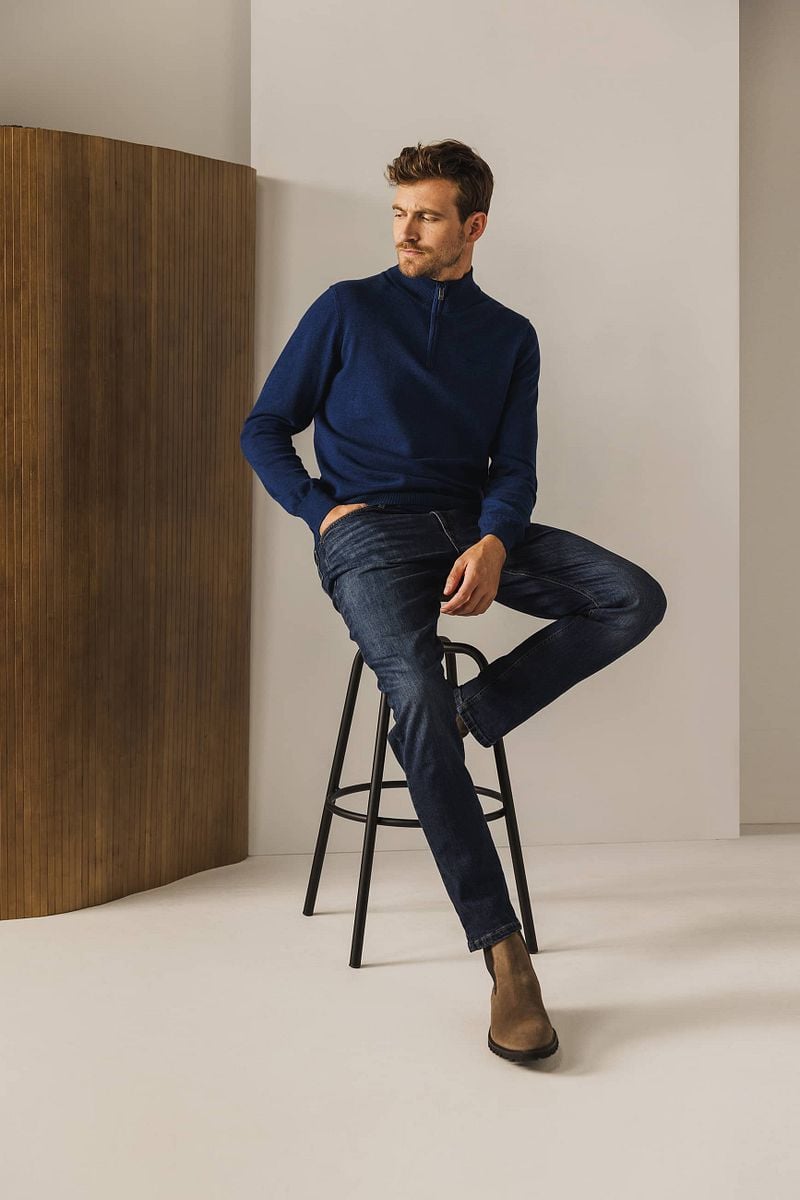 State of Art Half Zip Trui Estate Donkerblauw