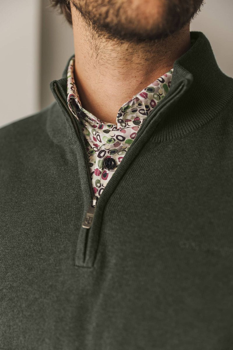 State of Art Half Zip Trui Woods Donkergroen