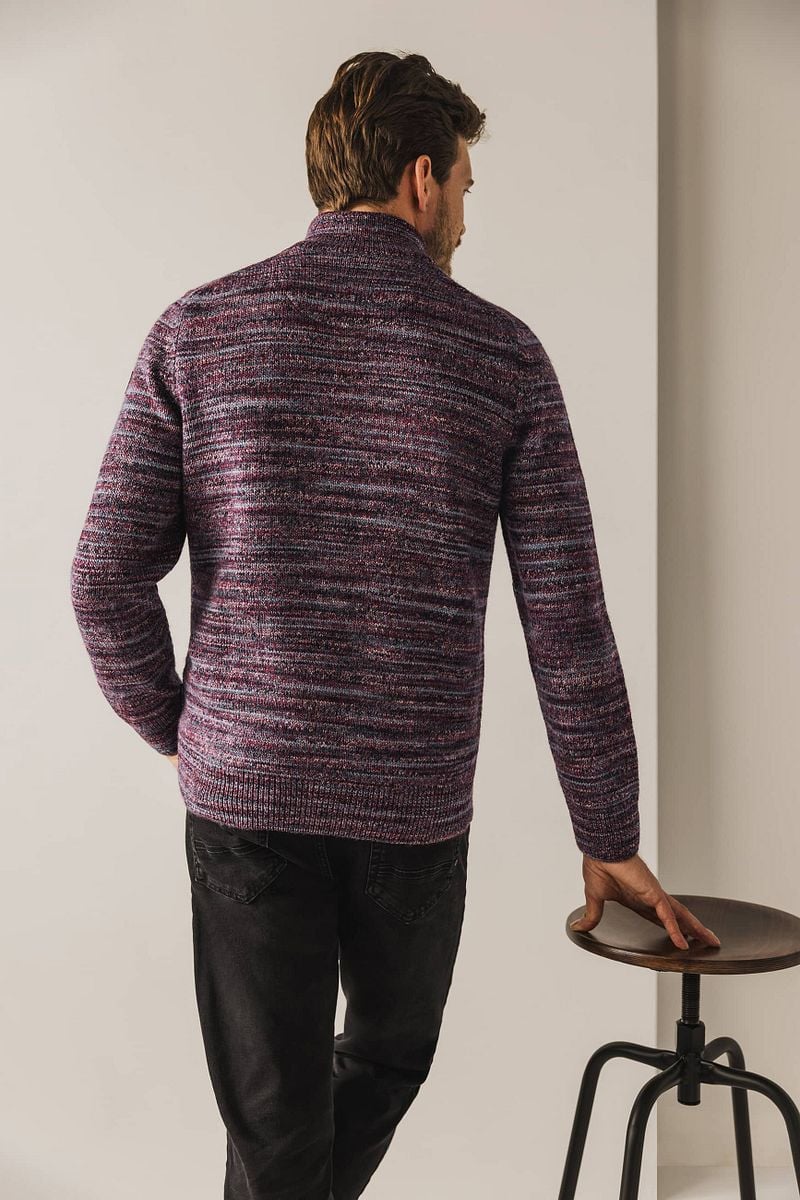 State of Art Half Zip Trui Melange Bordeaux