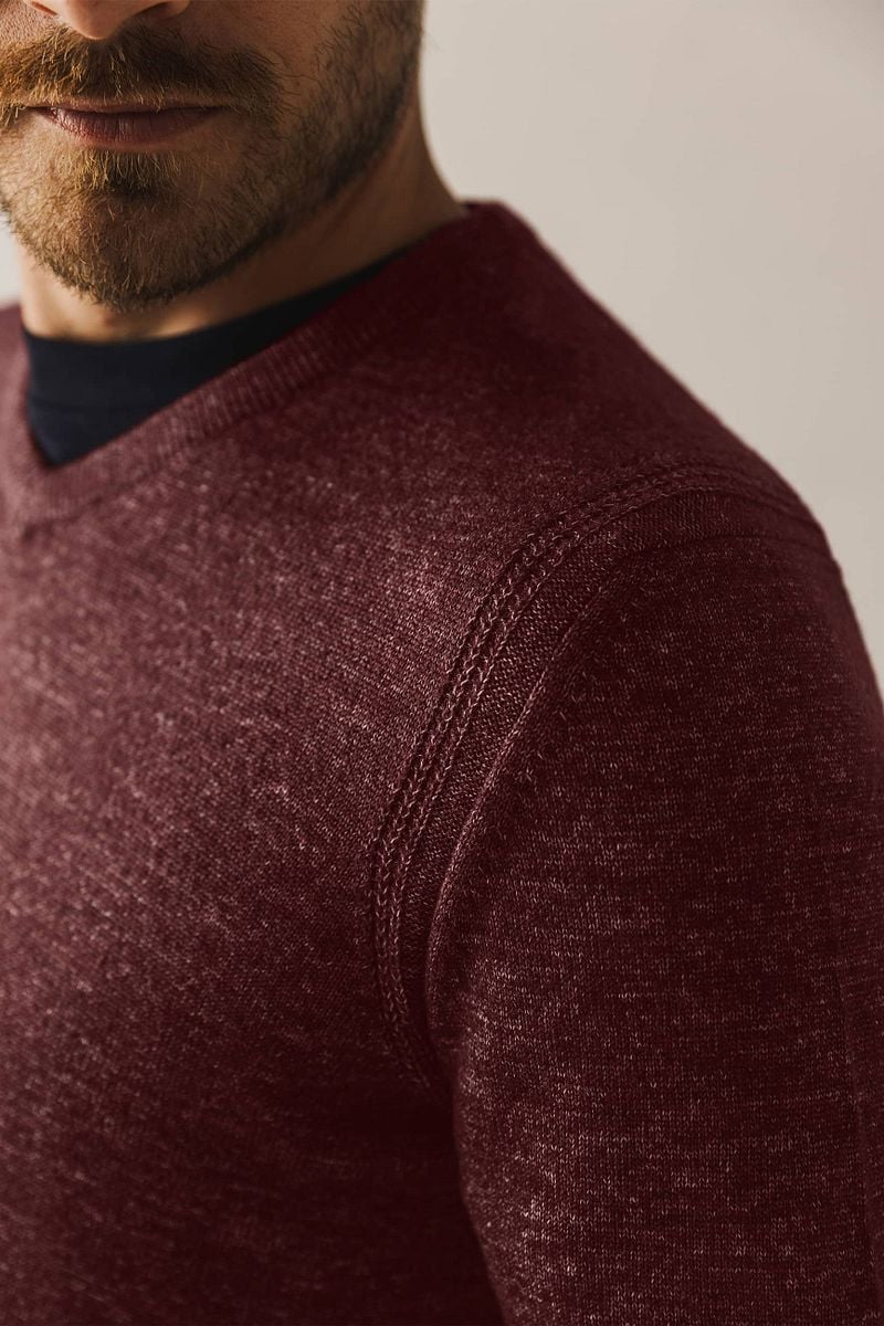 State of Art Trui V-Hals Melange Bordeaux