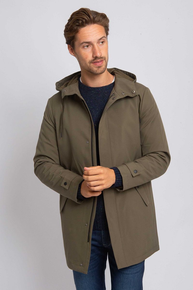 Suitable Jas Hood Tech Olijfgroen