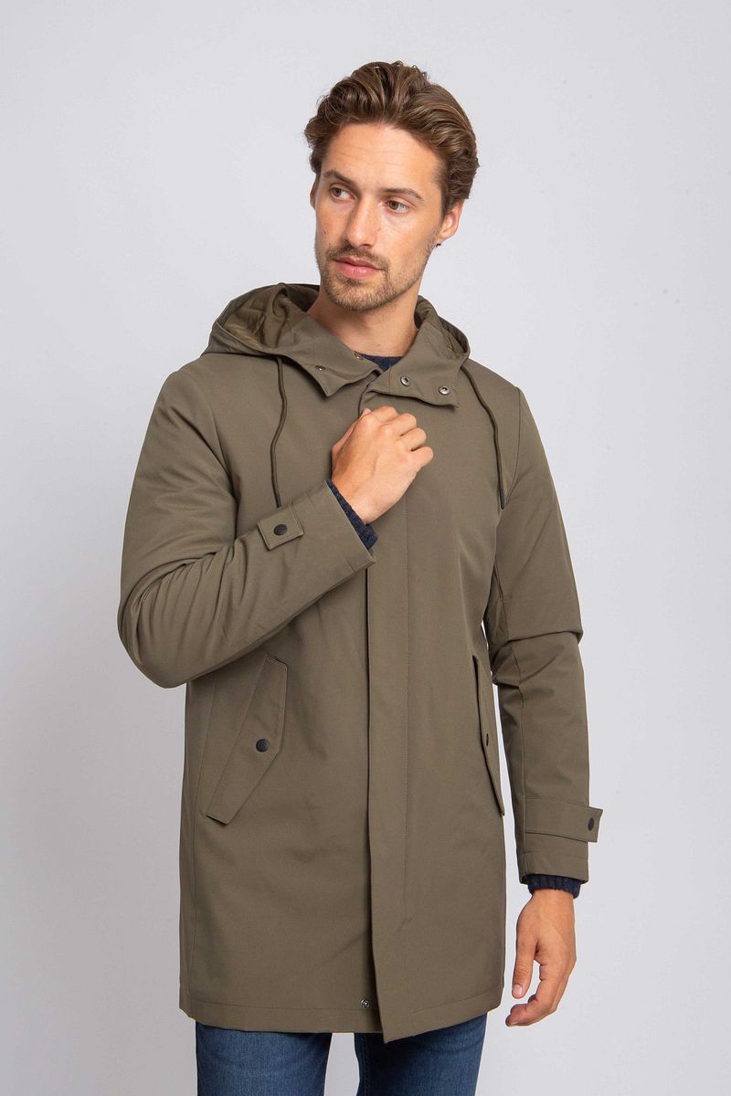 Suitable Jas Hood Tech Olijfgroen
