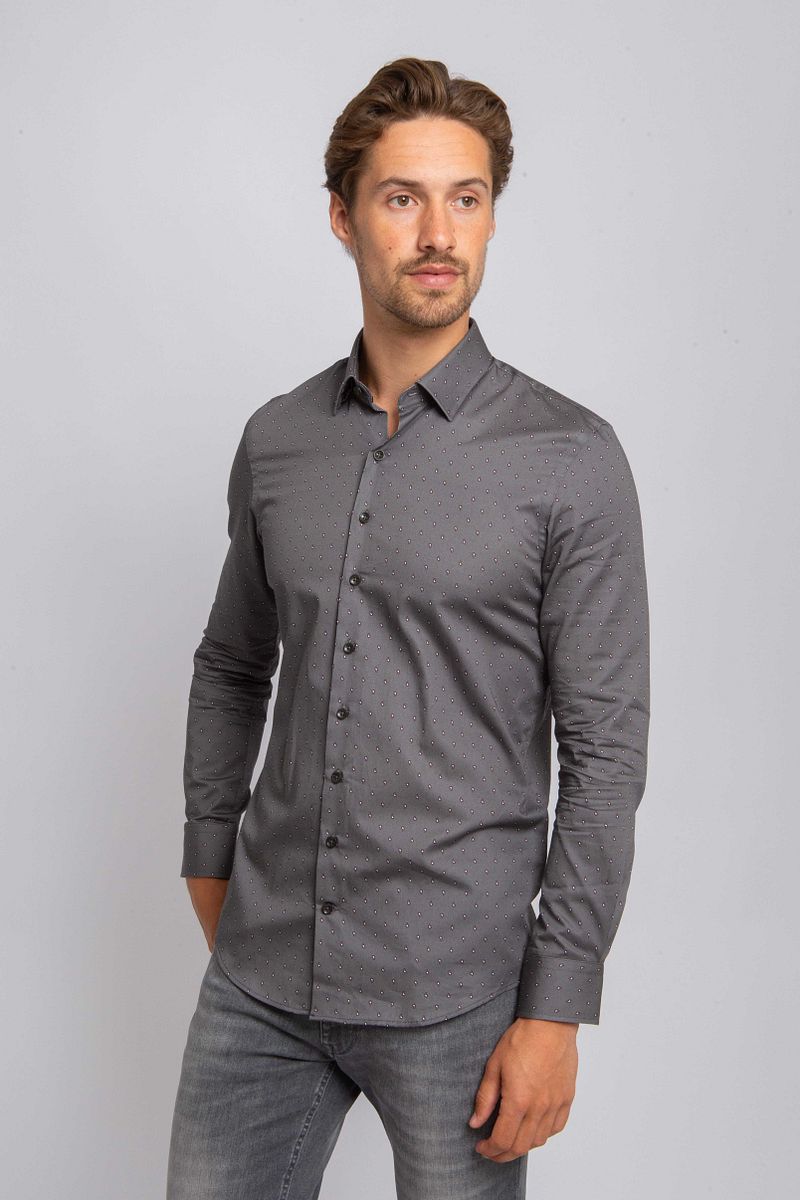 Suitable Overhemd Paisley Antraciet