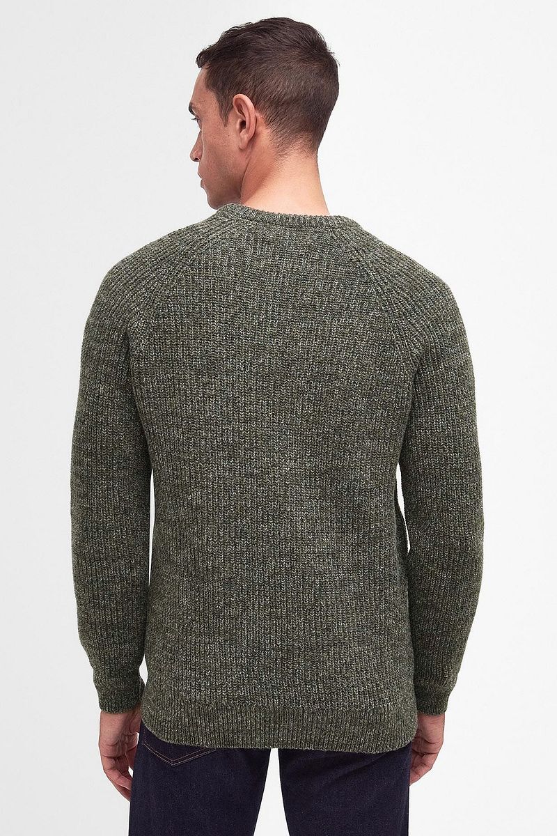 Barbour Trui Lamswol Knitted Olijfgroen