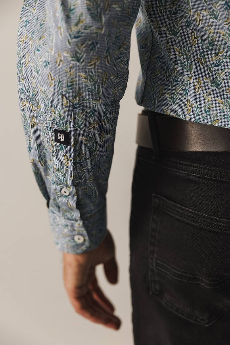 State of Art Overhemd Poplin Print Groen