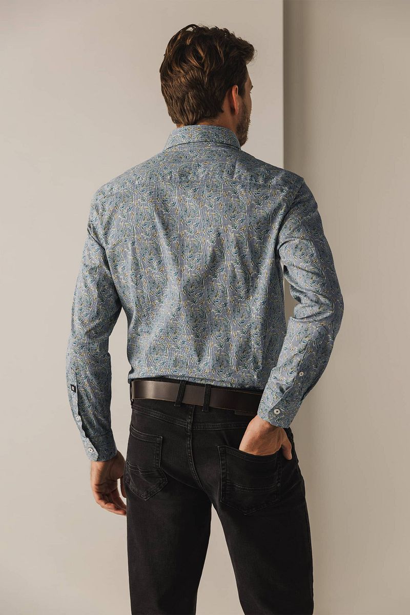 State of Art Overhemd Poplin Print Groen