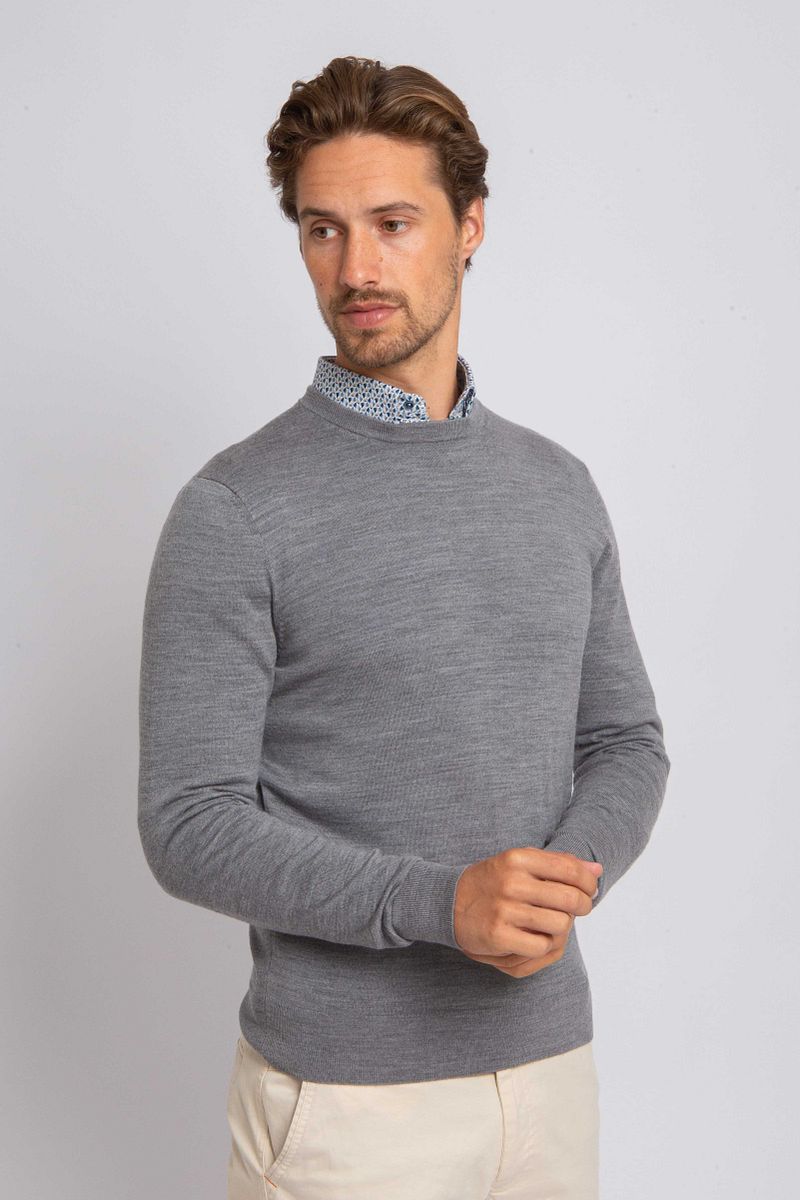 Suitable Merino Pullover Grijs