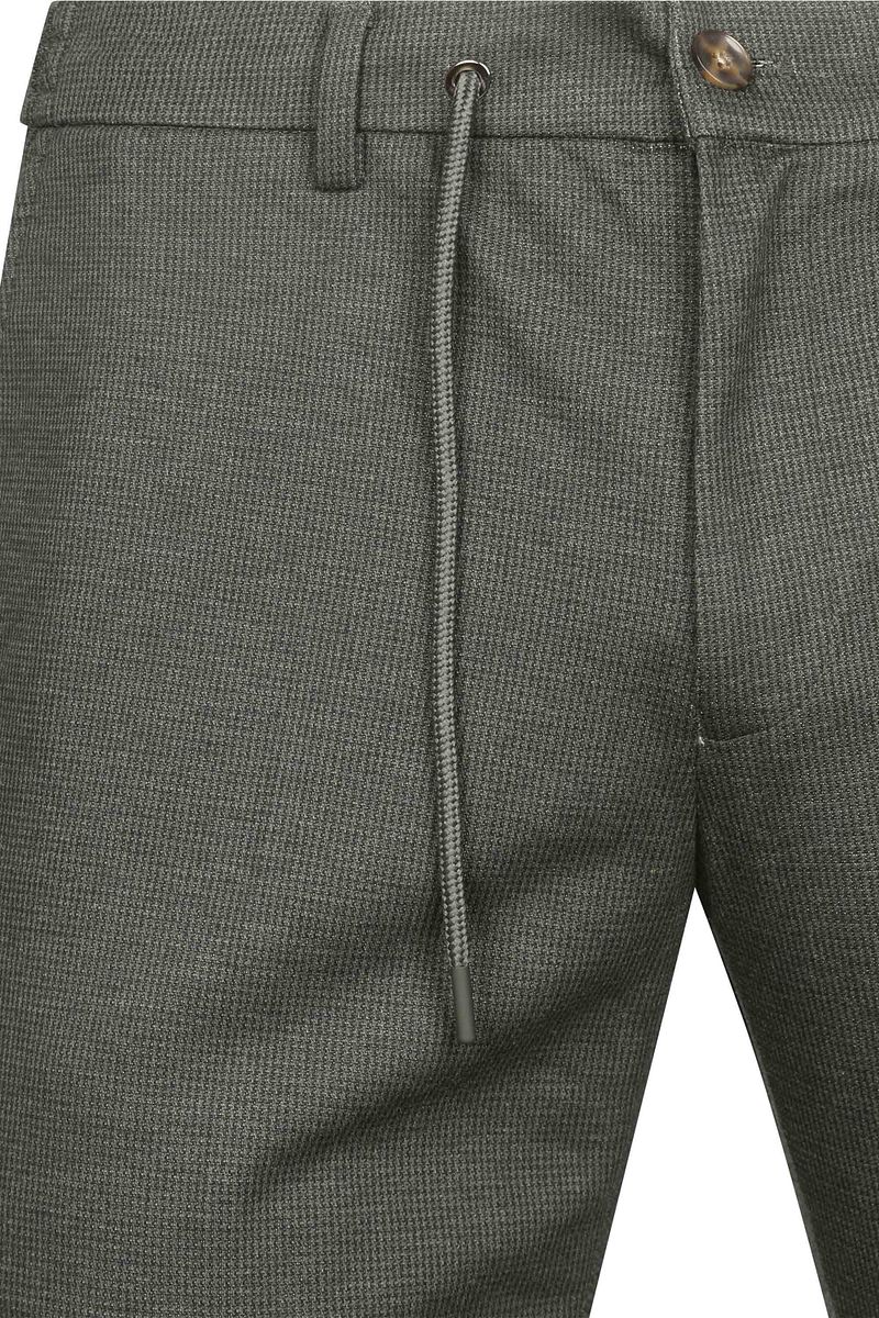 Suitable Das Pantalon Pied de Poule Donkergroen