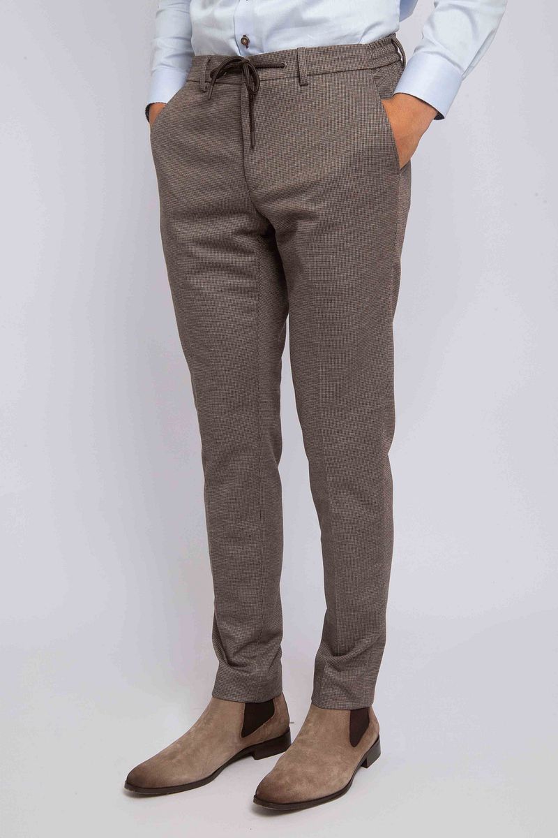 Suitable Das Pantalon Pied de Poule Bruin