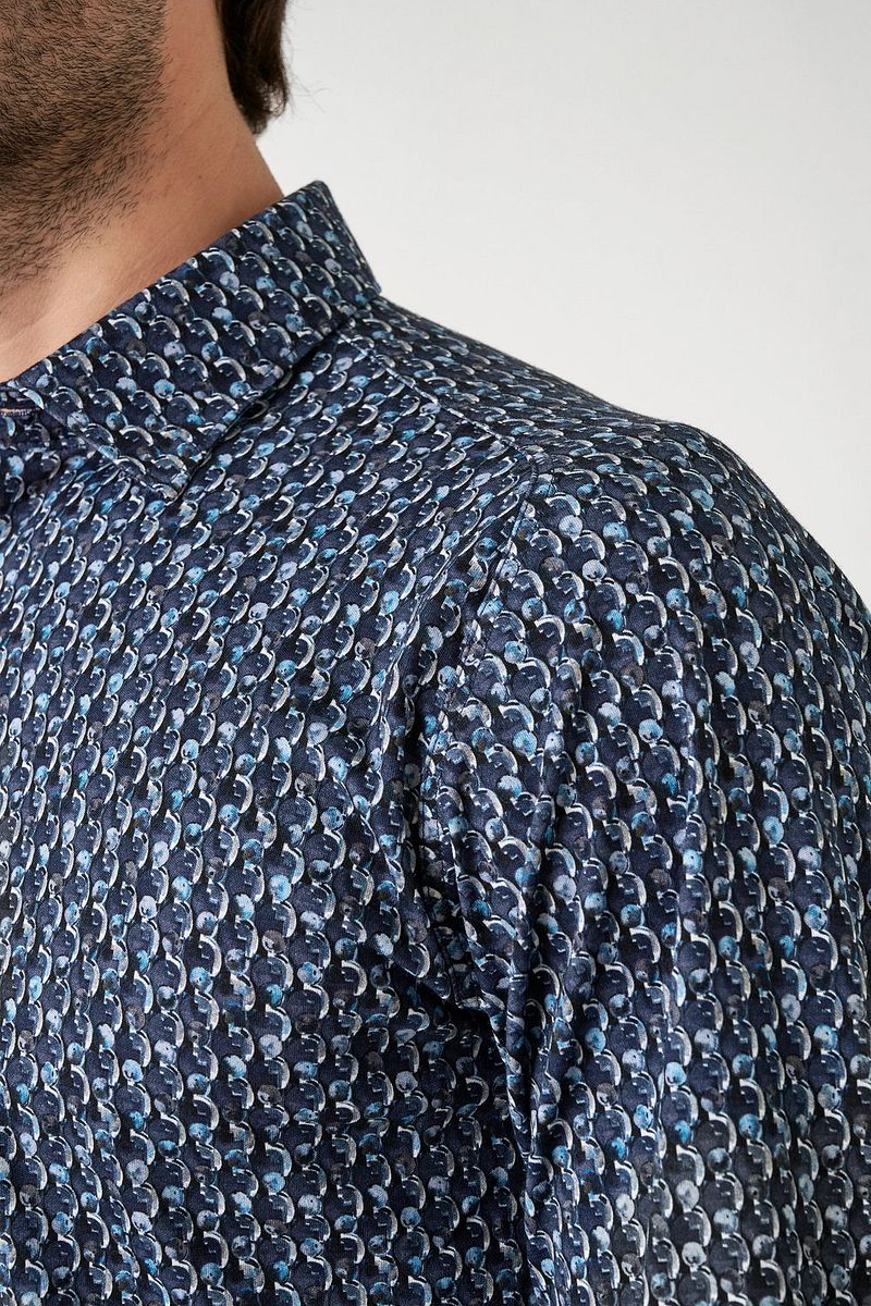 Desoto Overhemd Print Bubbles Navy