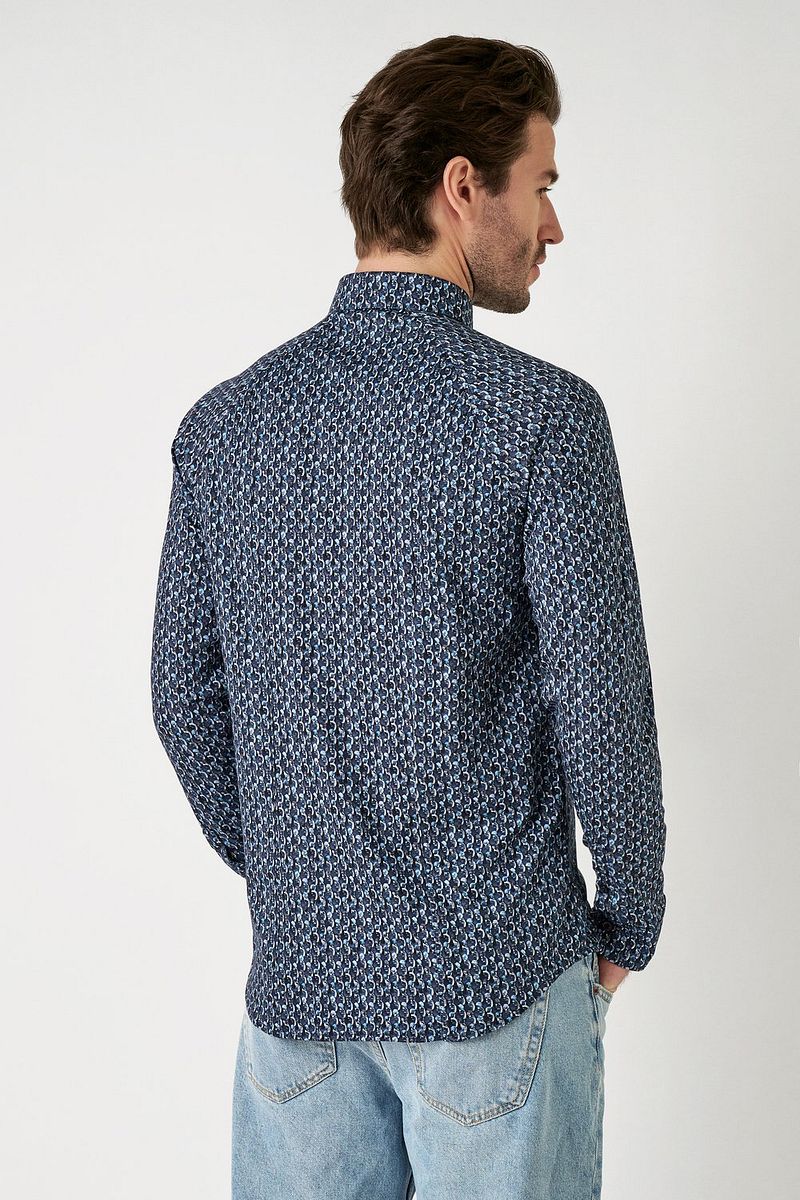 Desoto Overhemd Print Bubbles Navy