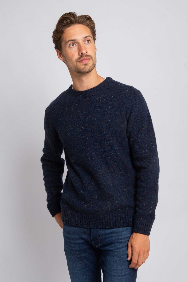 Suitable Trui Tweed Wol Blend Navy
