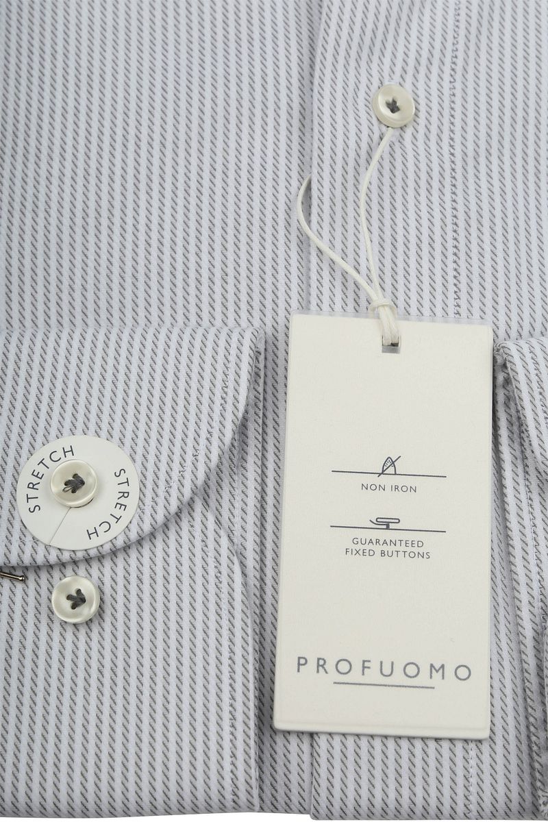 Profuomo Twill Overhemd Streep Groen