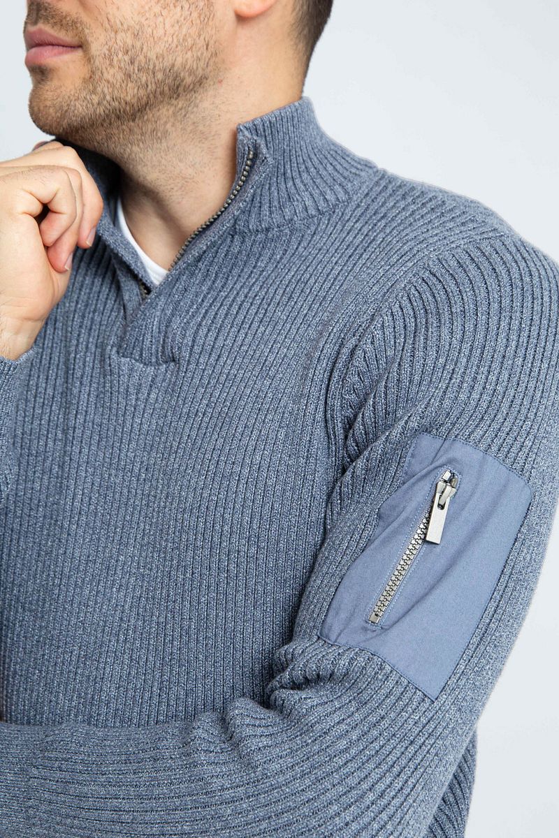 Suitable Mou Half Zip Trui Blauw