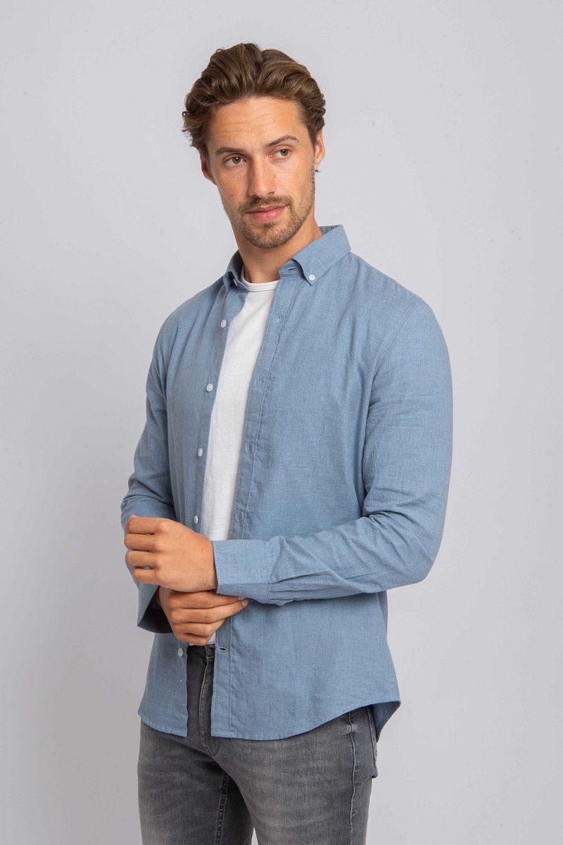 Suitable Overhemd Flanel Lichtblauw