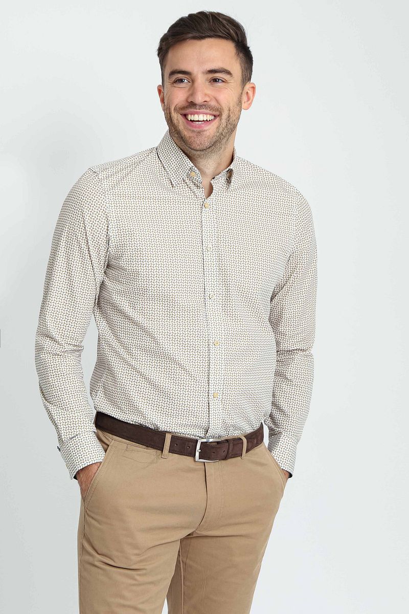Suitable Overhemd Print Beige