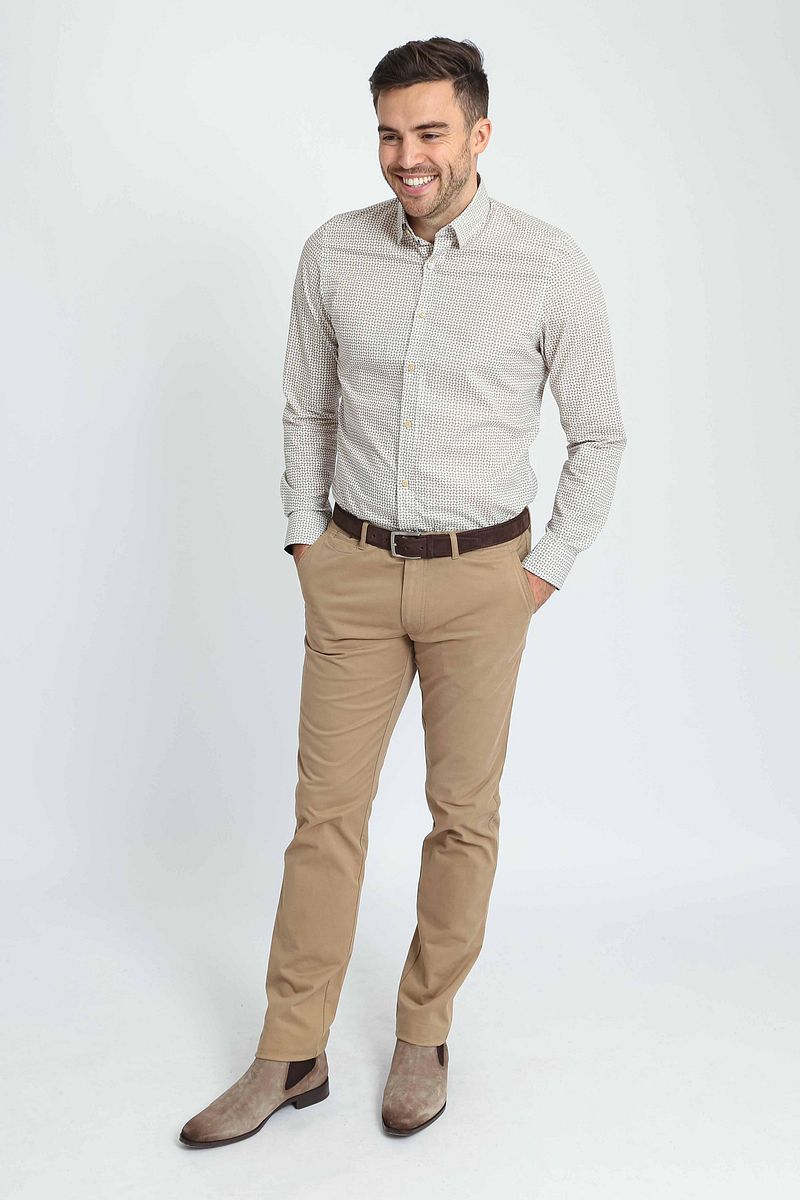 Suitable Overhemd Print Beige