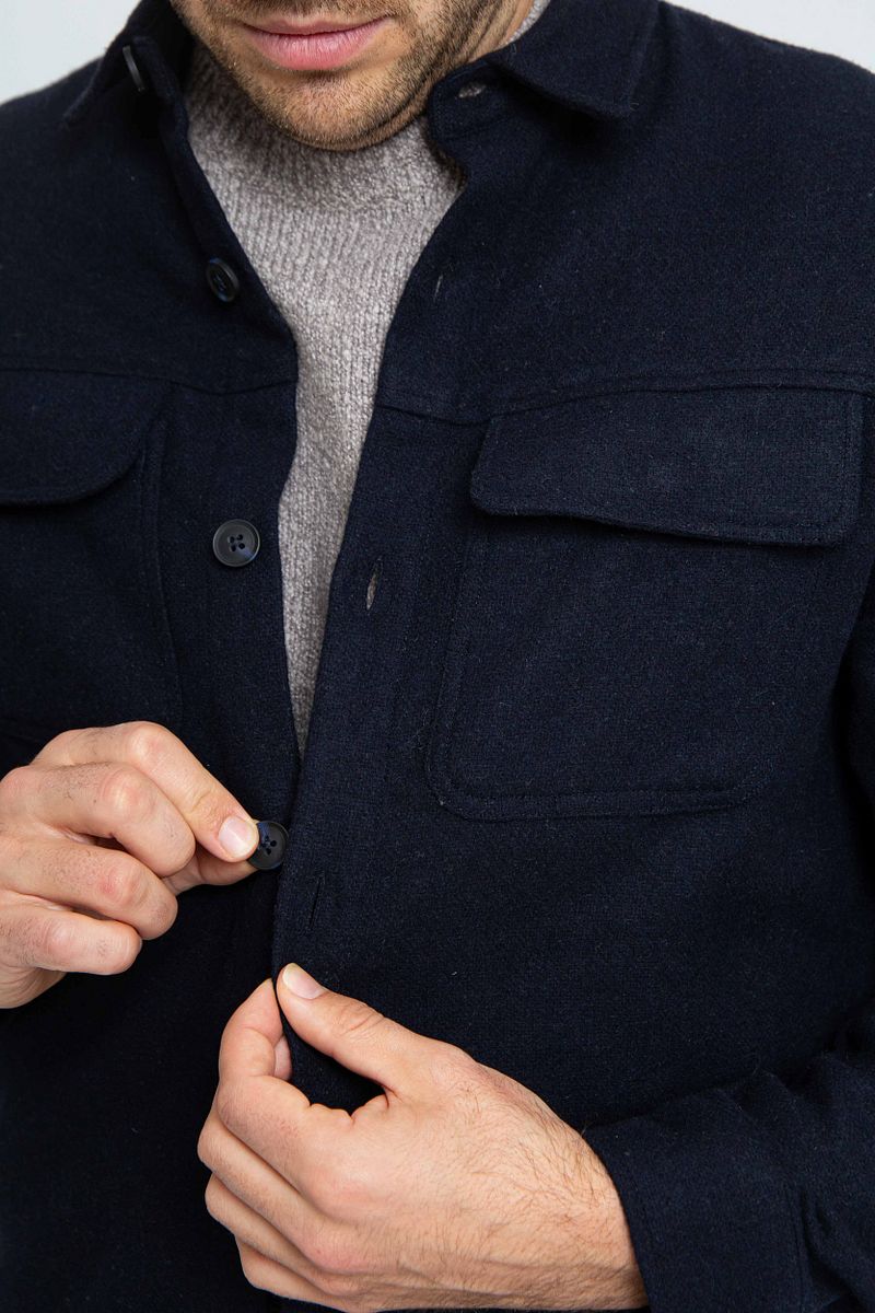 Suitable Overshirt August Wool Blend Navy