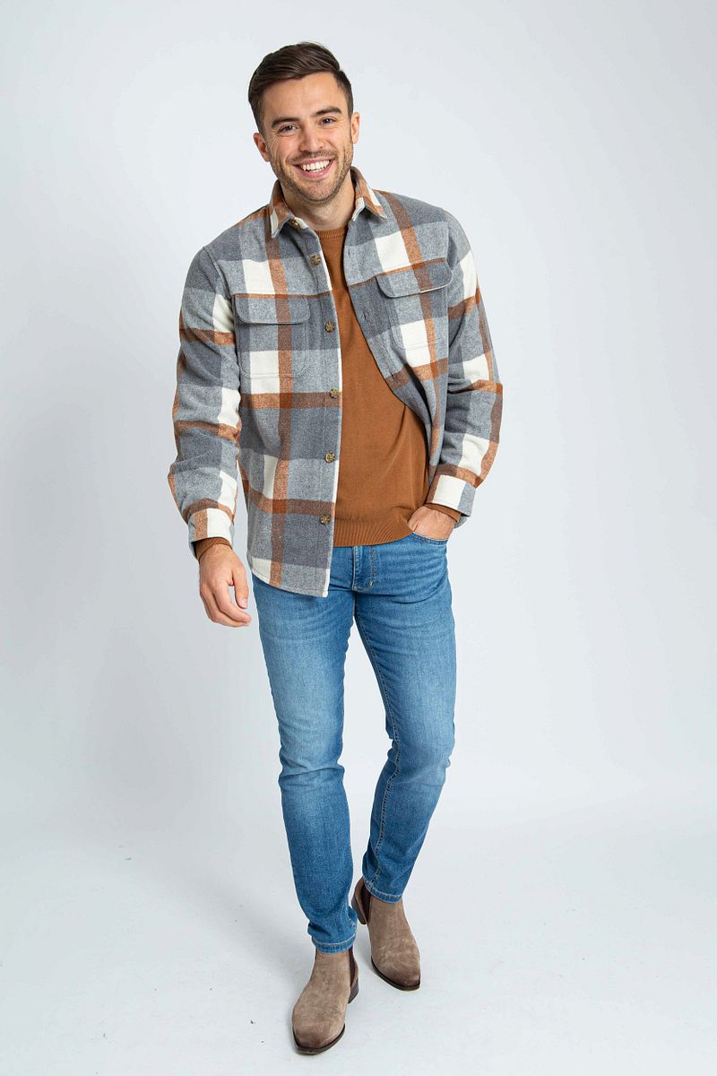 Suitable Overshirt August Wool Blend Grijs