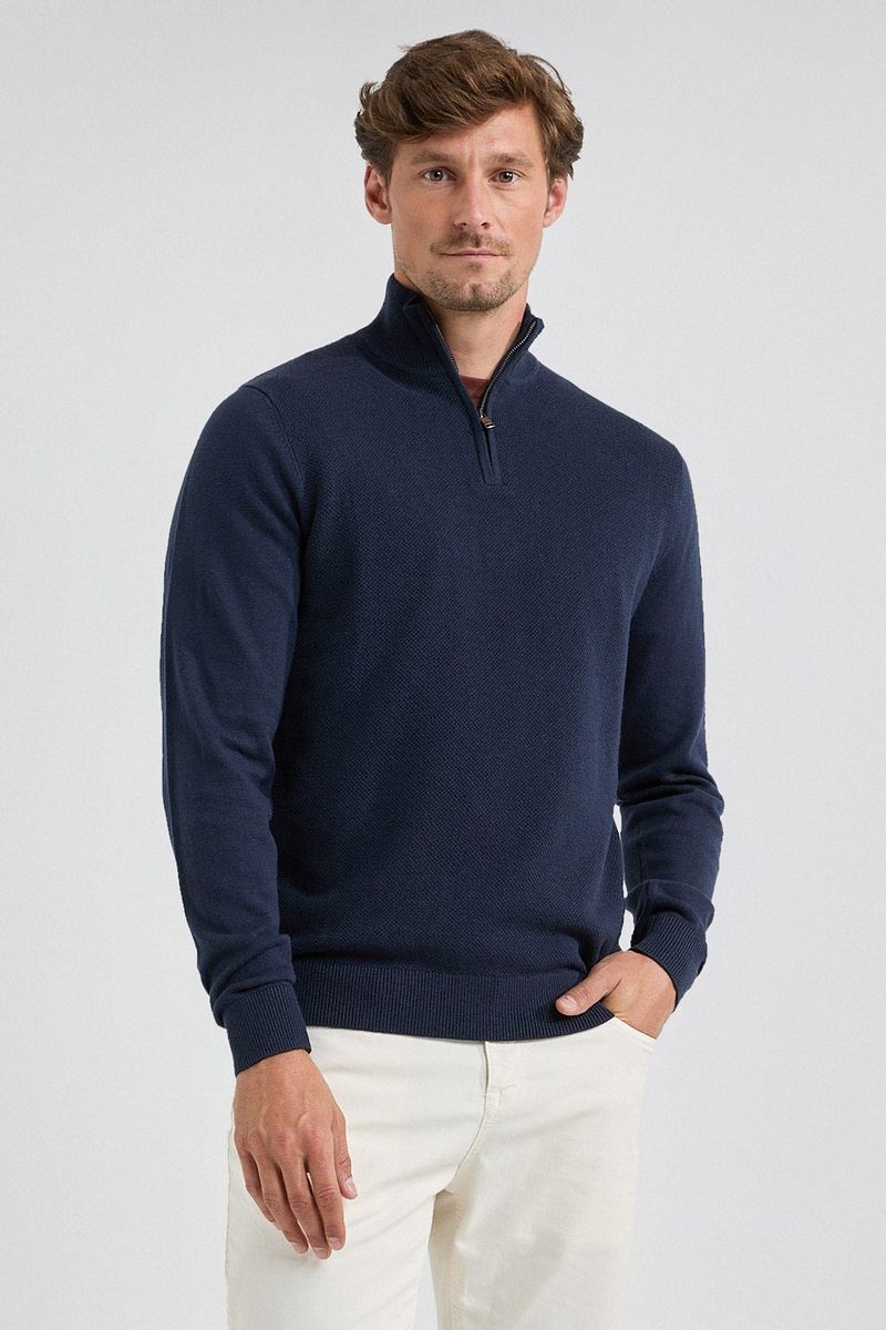 McGregor Half Zip Trui Merino Blend Navy