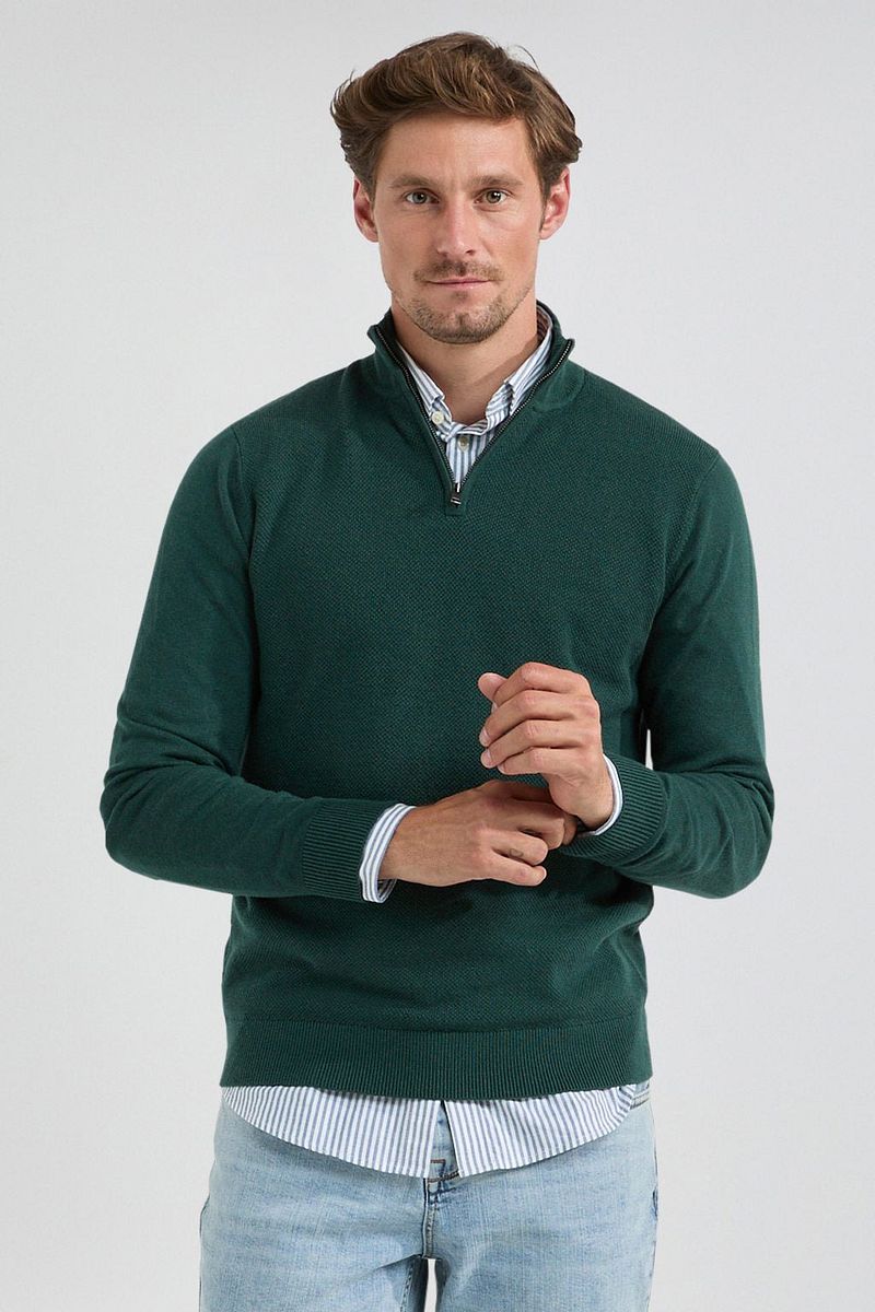 McGregor Half Zip Trui Merinowol Blend Pine Groen