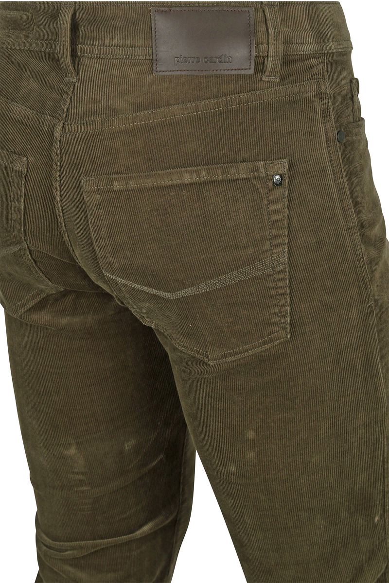 Pierre Cardin Broek Lyon Future Flex Corduroy Olijfgroen