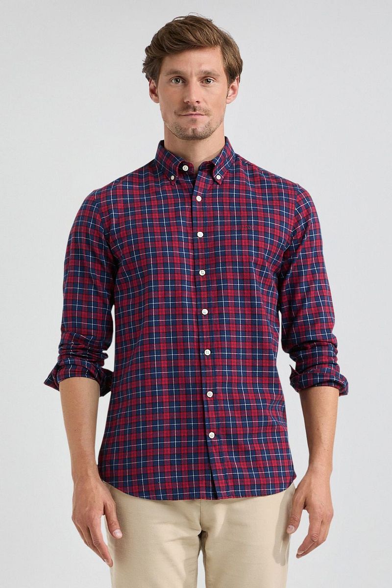 McGregor Overhemd Ruit Rood Blauw