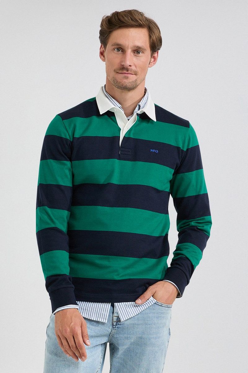 McGregor Rugbyshirt Streep Navy Groen