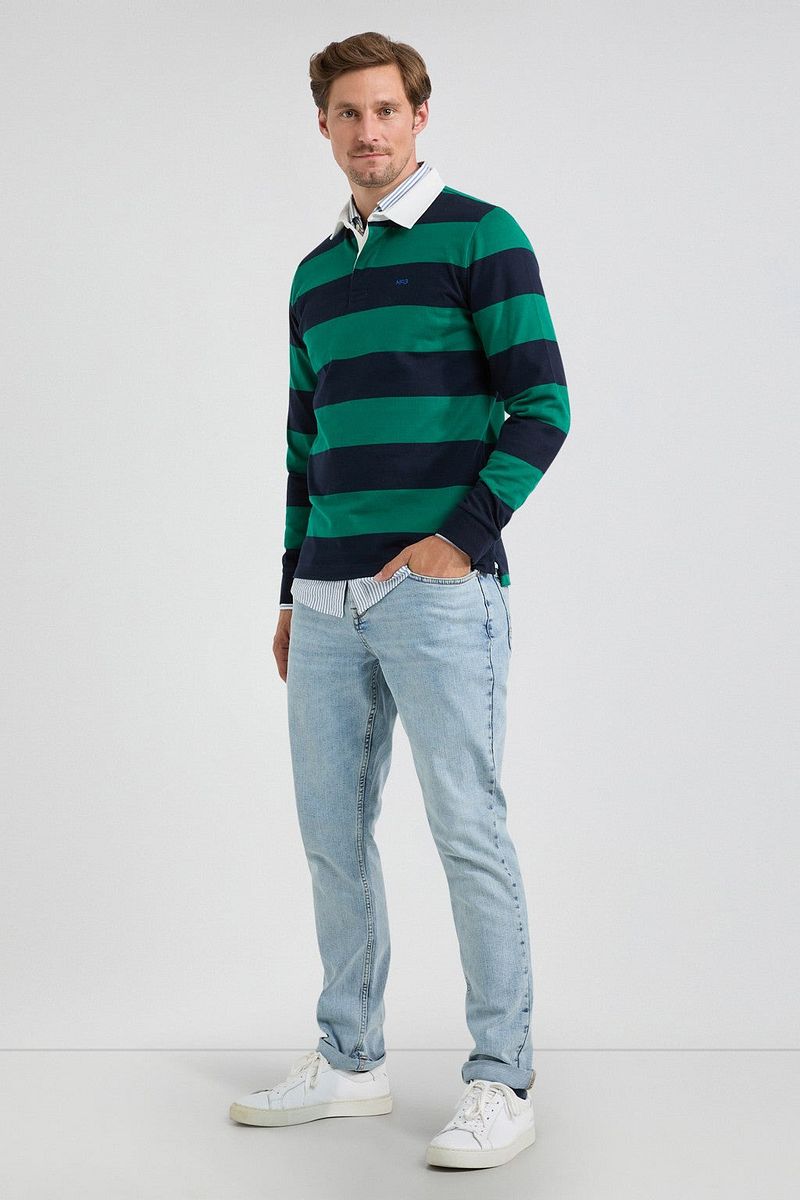 McGregor Rugbyshirt Streep Navy Groen