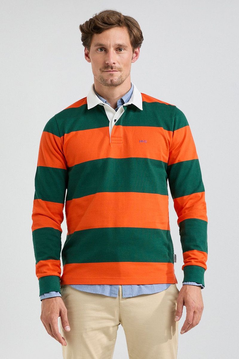 McGregor Rugbyshirt Streep Oranje Groen
