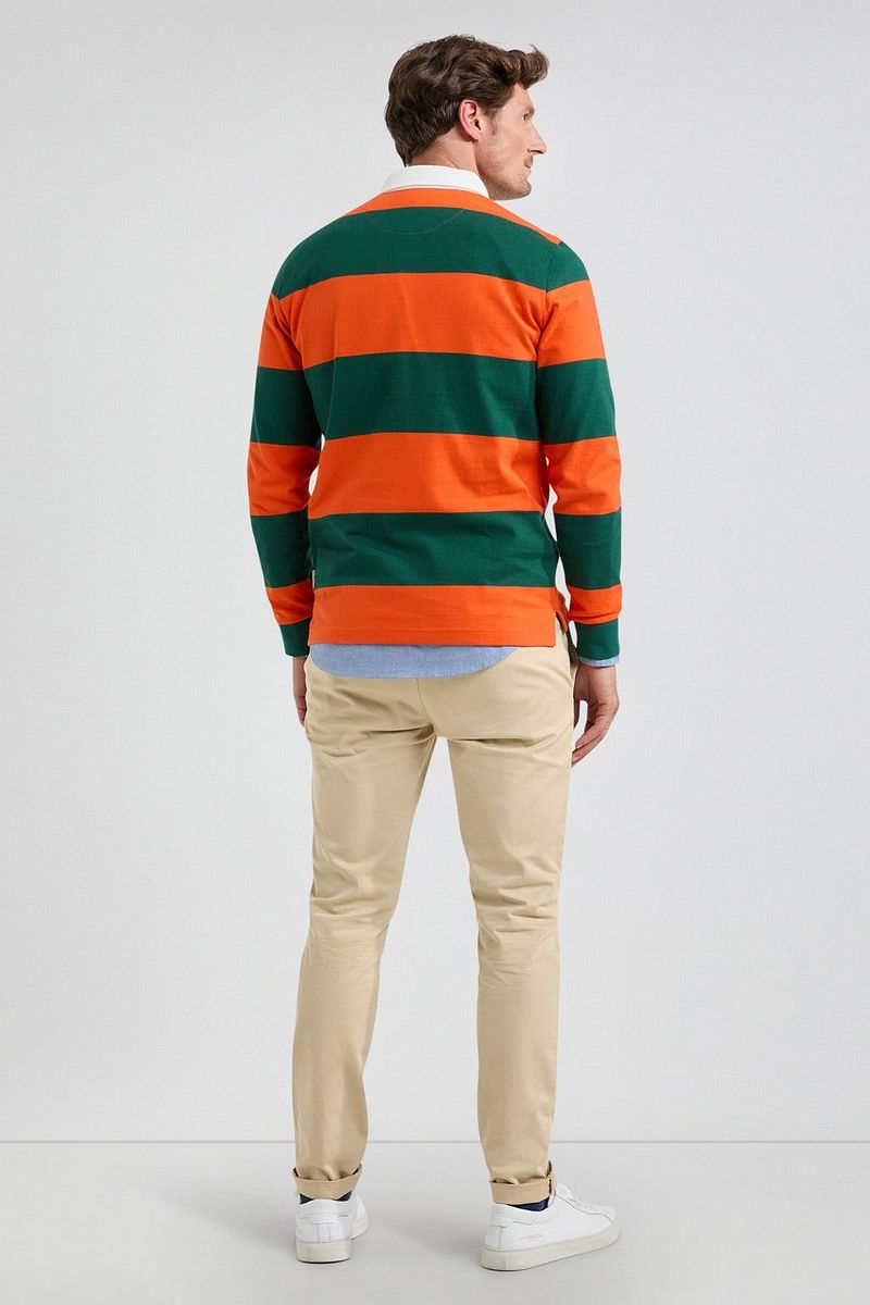 McGregor Rugbyshirt Streep Oranje Groen