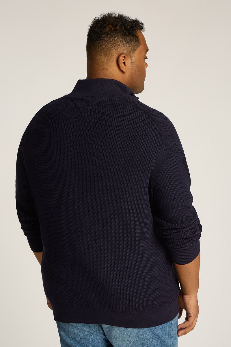 Tommy Hilfiger Big & Tall Half Zip Trui Structuur Navy
