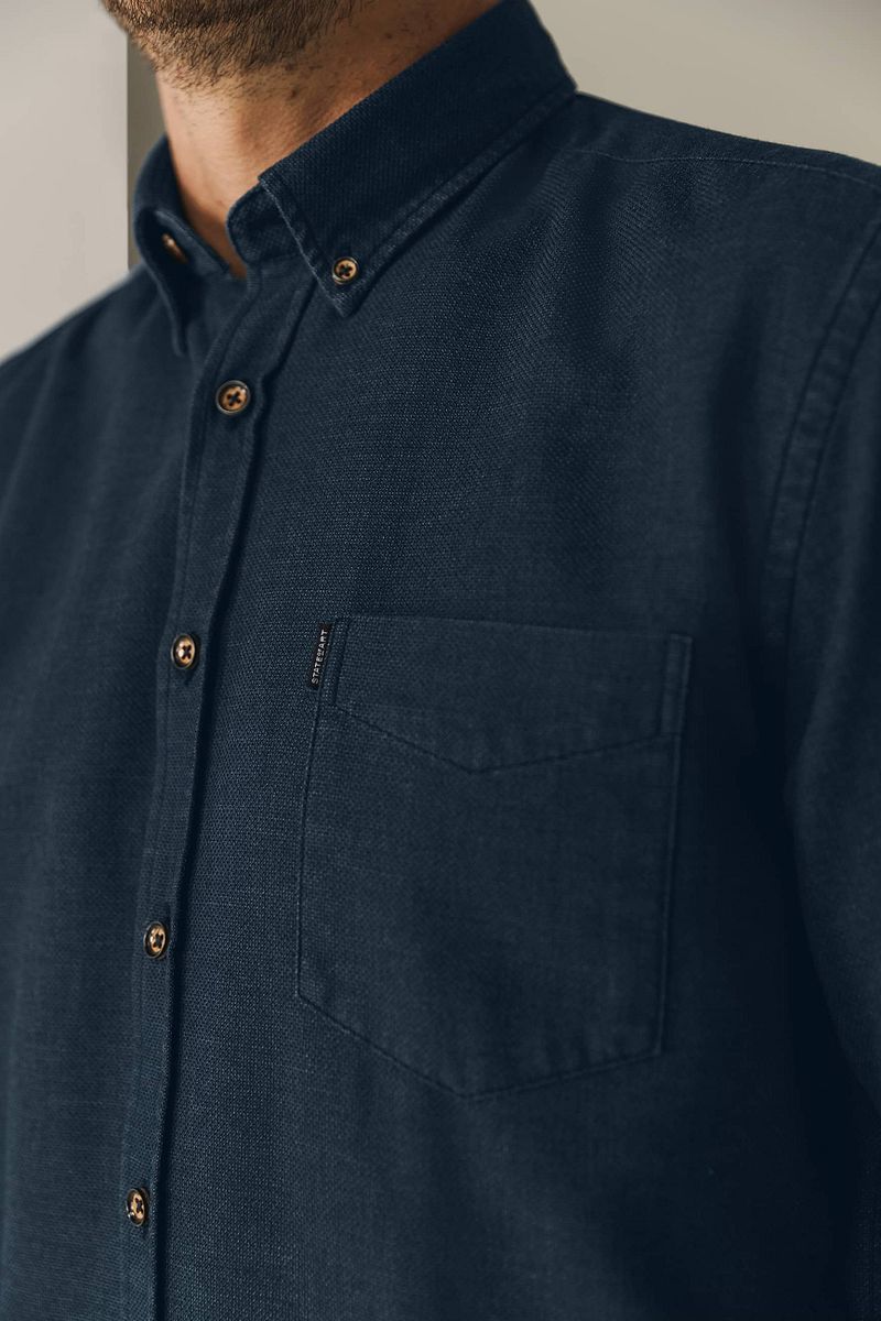 State of Art Overhemd Knitted Navy