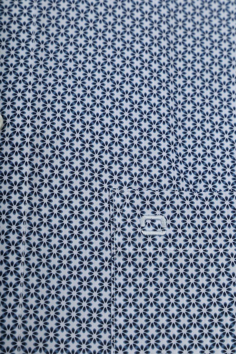 Olymp Luxor Overhemd Extra Lange Mouw Bloemenprint Blauw