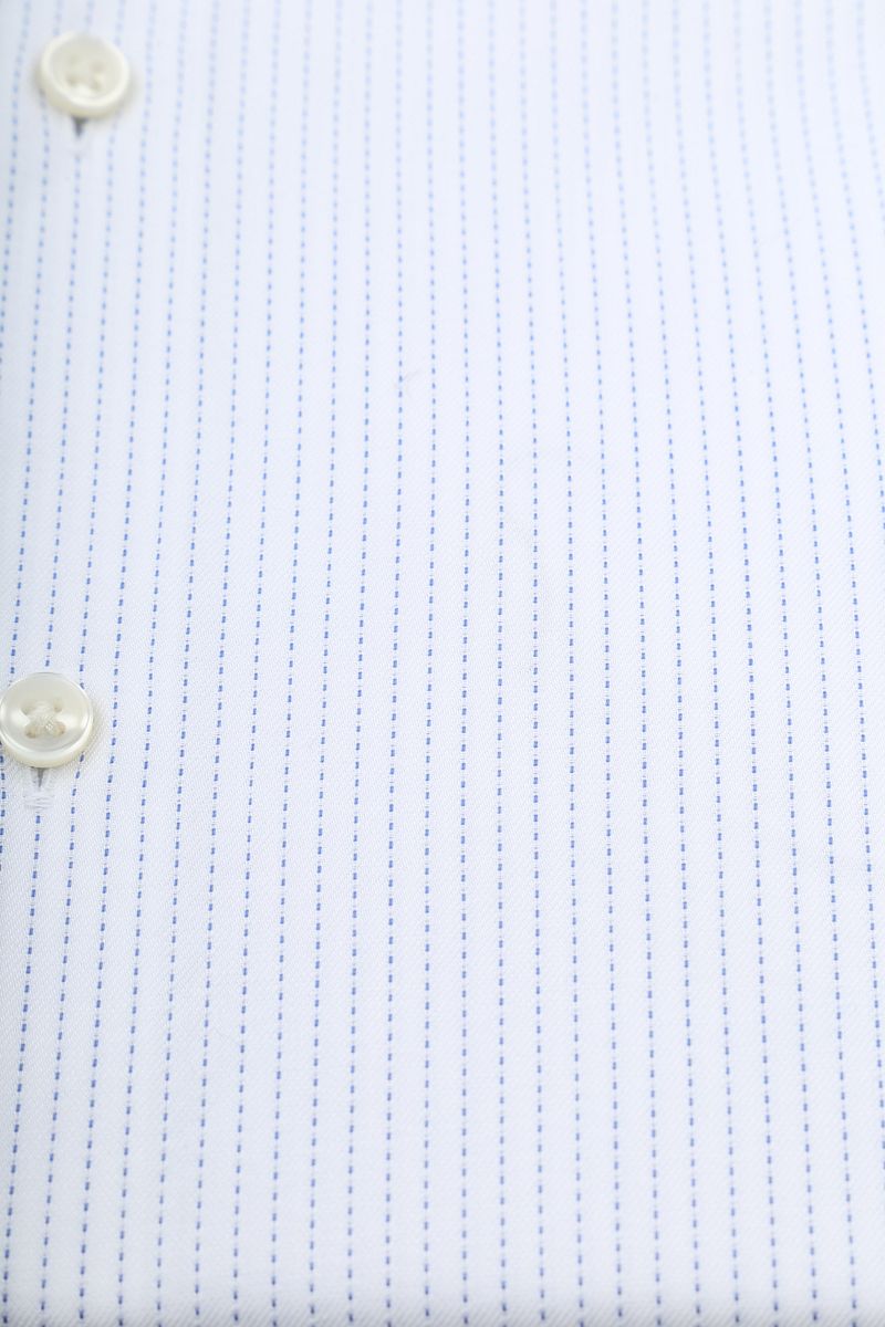 Suitable Overhemd Twill Dubbel Manchet Print Wit