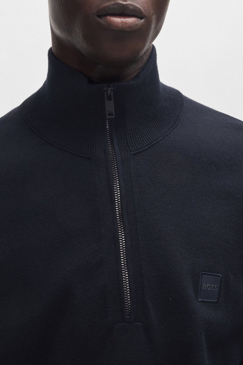Boss Kanobix Half Zip Trui Donkerblauw