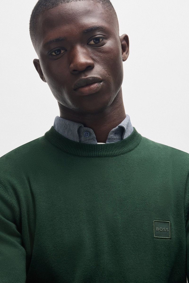 Boss Pullover Kanovano Donkergroen