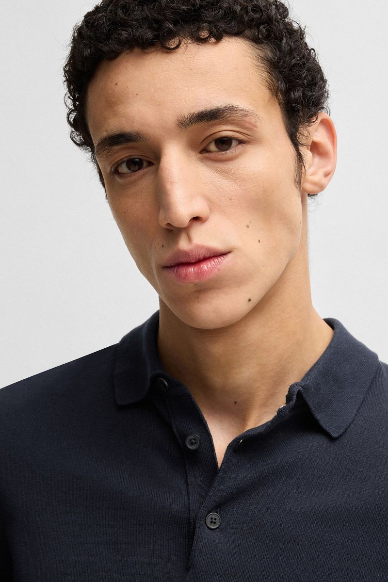 Boss Gemello Long Sleeve Polo Navy