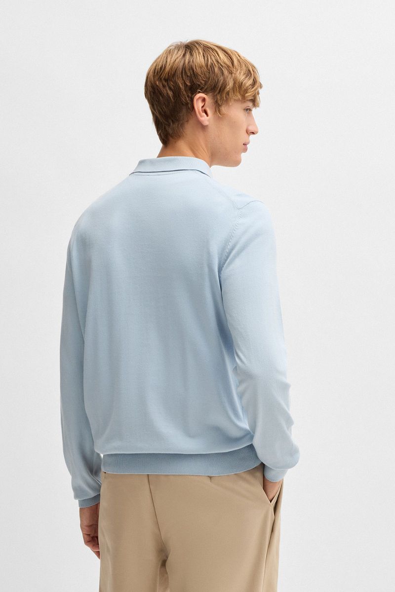 Boss Gemello Long Sleeve Polo Lichtblauw