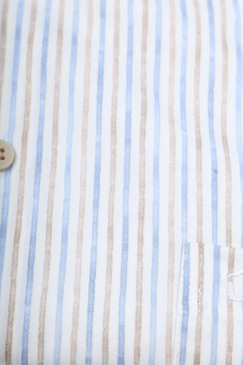 Ledub Hemd Streifen Blau  - Größe 41 günstig online kaufen