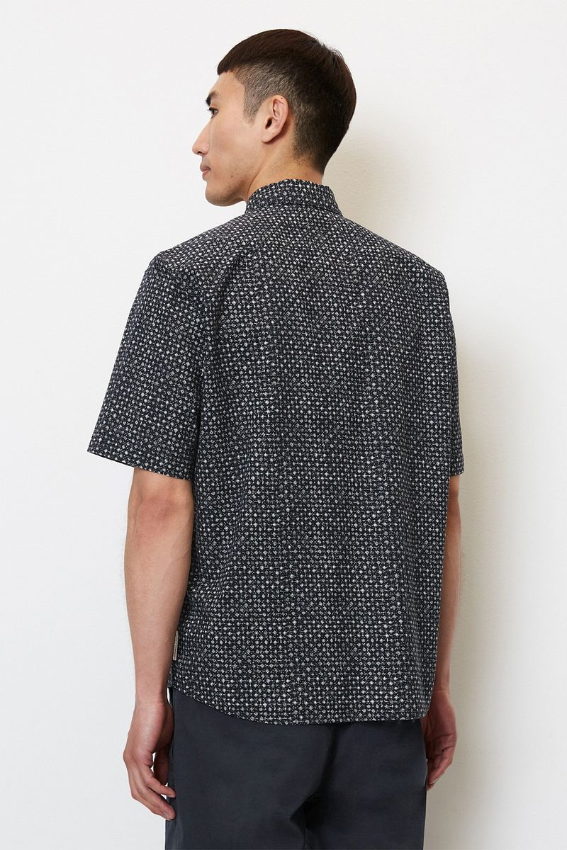 Marc O'Polo Hemd Short Sleeves Druck Navy - Größe XXL günstig online kaufen